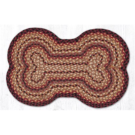 CAPITOL IMPORTING CO 18 x 28 in Braided Dog Bone Shaped Rug Black Cherry Chocolate  Cream 63LG371DB